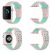 Curea iUni compatibila cu Apple Watch 1/2/3/4/5/6/7, 44mm, Silicon Sport, Pink/Blue